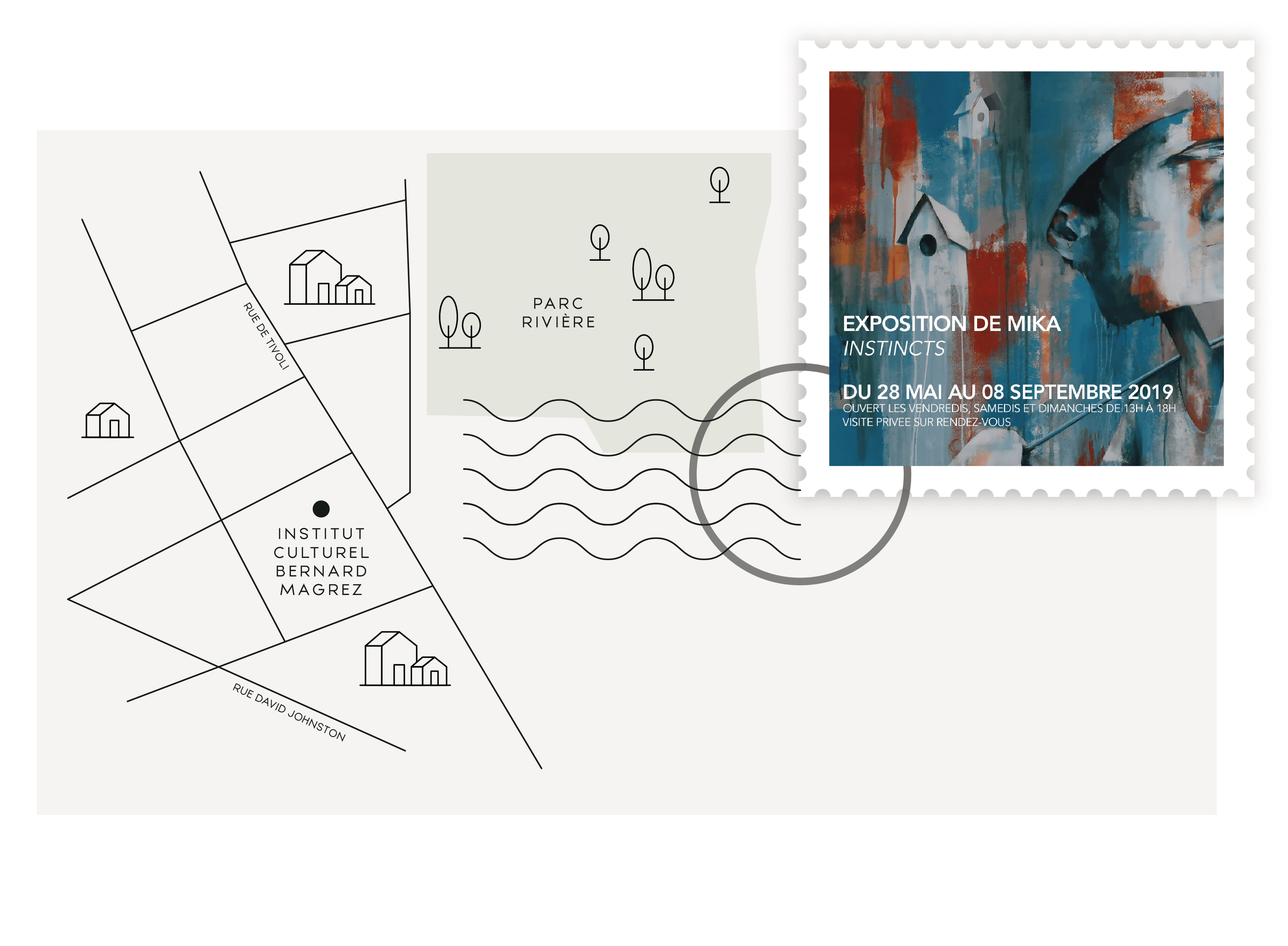 Carte illustrée par lamandarinee, emplacement de l'Insitut culturel Bernard Magrez à Bordeaux