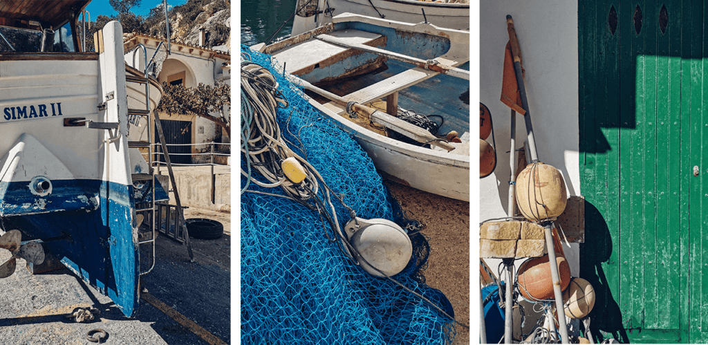 Pêcheurs de Cala Figuera, photographie par la champ de la mer