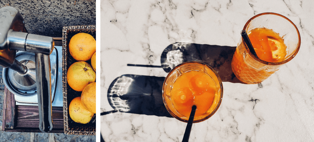 Petit jus d'orange frais à Sóller